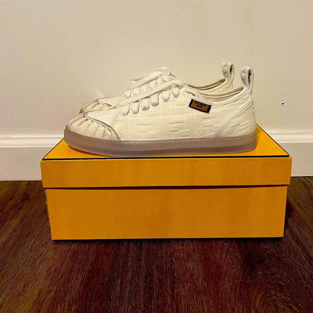 Fendi FF Embossed White Sneakers